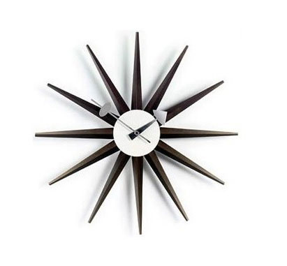 Horloge Nelson Sunburst Noyer