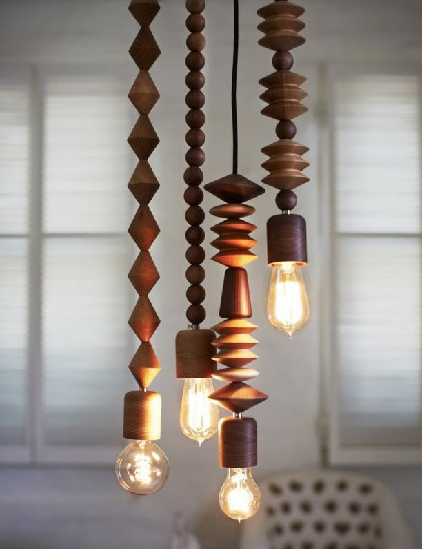 Suspension en bois design BRIGHT BEADS