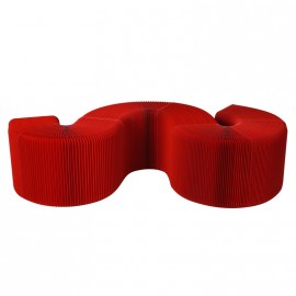 Flexible Expanding Paper bench H42cm in red