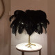 Ostrich Feather Table Lamp in Brass