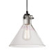 Meridian clear glass funnel Chandelier with Edison bulbs