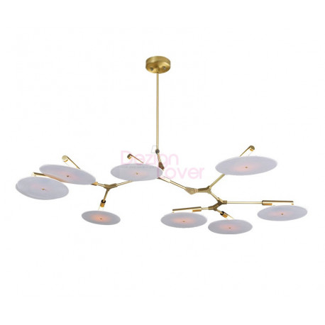 Chandelier LED design Branching Disc 9 lampes