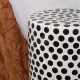 Tabouret de jardin en céramique à pois noirs et blancs