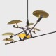 Branching Disc Design LED Brass chandelier