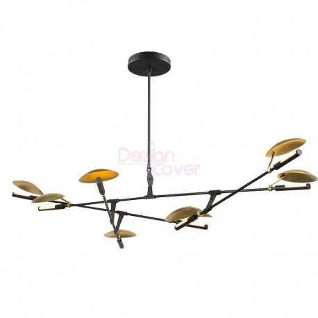 Chandelier LED design Branching Disc Brass