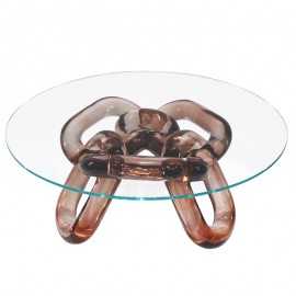 Bracelet Resin Coffee Table with Glass Top