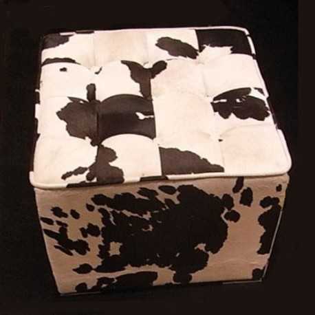 Cowhide Ottoman Cube Stool Free Worldwide Delivery Custom