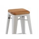 Tabouret design Tolix assis en bois H45cm Lot de 2