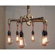 Industrial Iron Pipe pendant lamp 6 bulbs