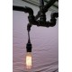 Suspension chandelier design industriel en tube métallique 6 ampoules