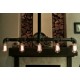 Industrial Iron Pipe pendant lamp w/cross down drop