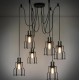 Cage Industrial light Chandelier with Edison bulbs 