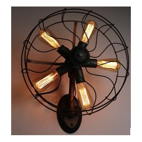 Industrial Retro Edison fan wall lamp