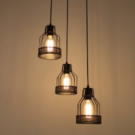 Industrial Cage 2 pendant lamp design with Edison bulbs