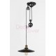 Suspension design industriel en acier avec Poulie 1 lampe